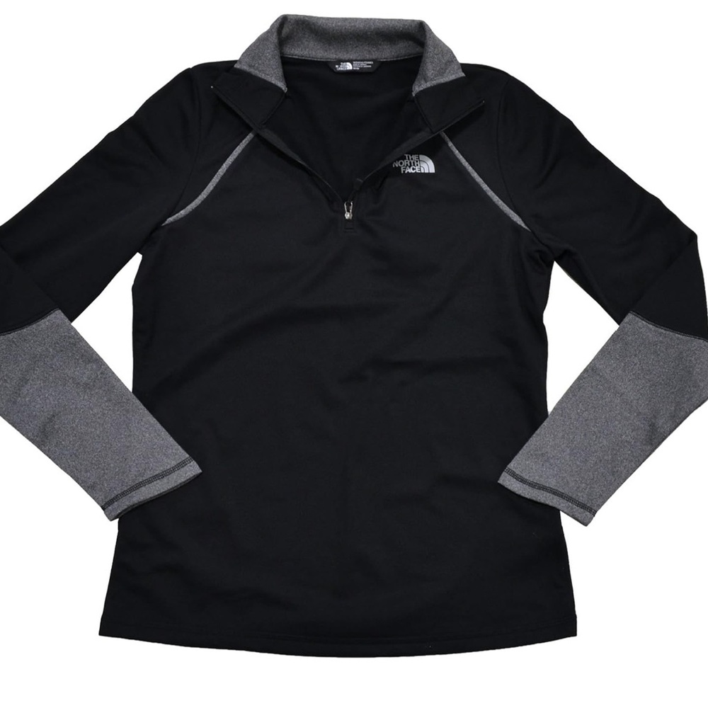 ⚫️The North Face Women's 1/4 Zip Pullover Top Sz M Black/Gray ⚫️